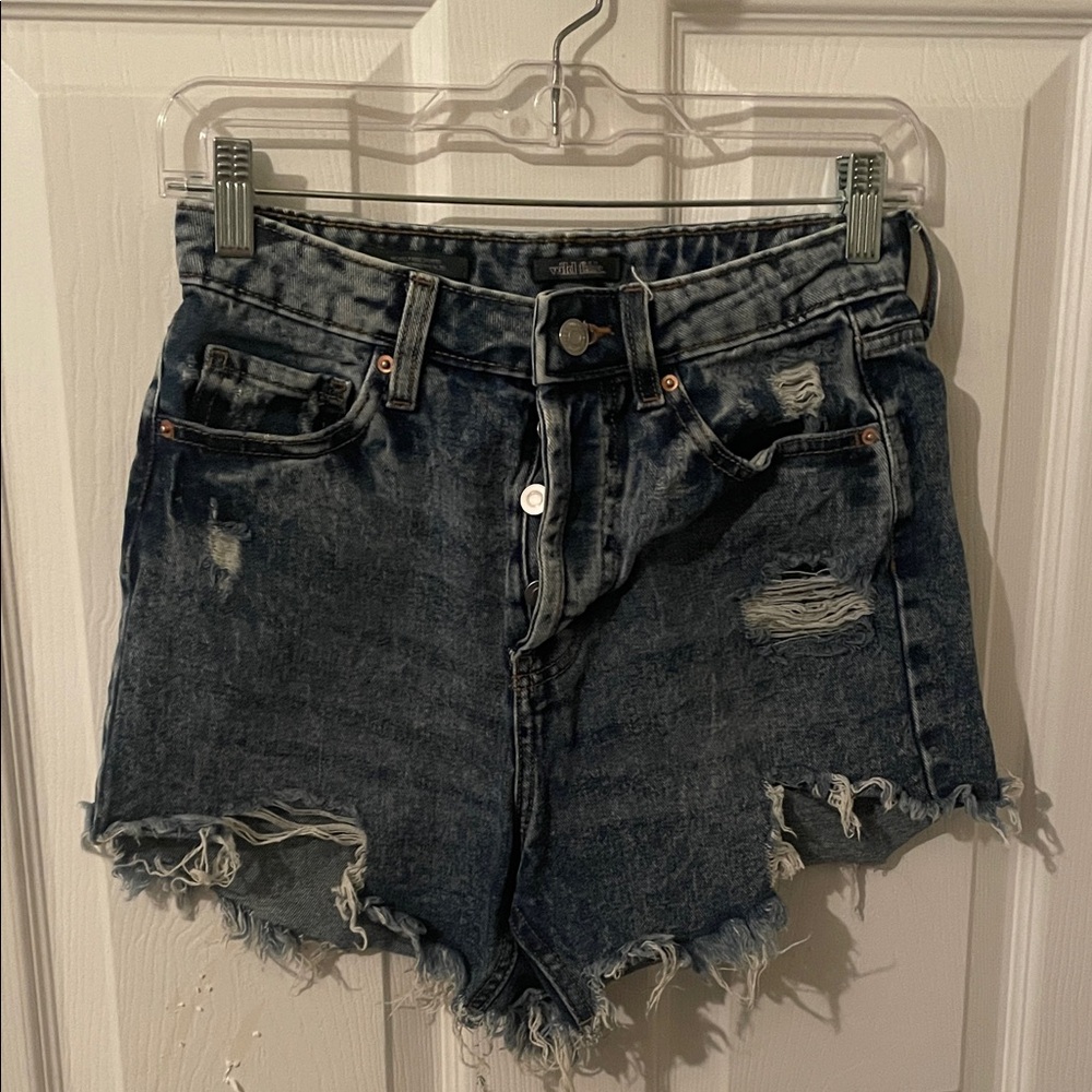 Wild Fable Dark Blue Distressed Jean Shorts